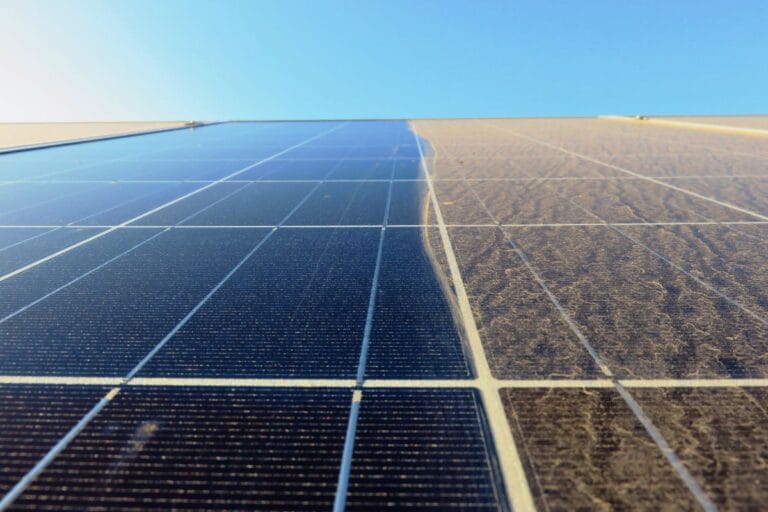 Before and After Solar Panel Cleaning
